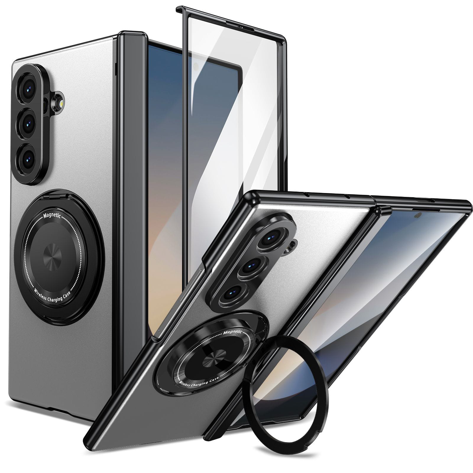 Magnetic Ring Kickstand with Tempered Glass